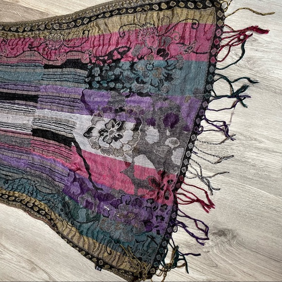 SALE: (set of 2) Urban Outfitters Striped Scarf + Floral Patchwork Scarf - Picture 12 of 13